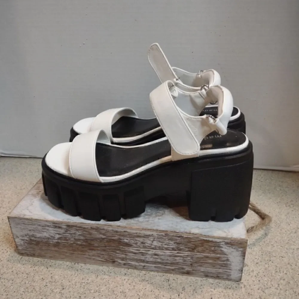 Madden Chunky White Platform Sandals